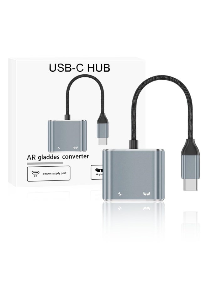 LR Nexus USB-C Hub to AR Glasses Converter and Charging Adapter is plug-and-play and compatible with mobile phones, Steam Deck, Switch 1st, ROG Ally, laptops, etc. - Image 2